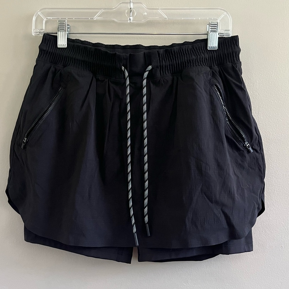 Athleta Black Layered Skort with Drawstring
